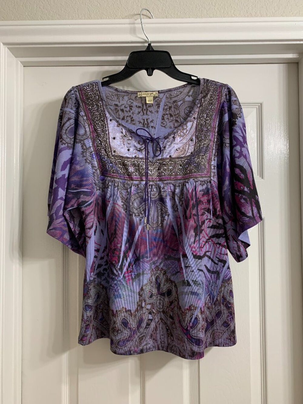 Energe World Wear Women's Purple Blouse, Size Small (NWOT)